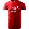 Eat sleep play - šach - Klasické pánske tričko vyššej gramáže - 3XL ( Červená ) Eat sleep play - šach - Klasické pánske tričko vyššej gramáže - 3XL ( Červená )