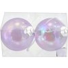 GEROMA Vianočné ozdoby gule akrylové dúhové biele pr. 8 cm, 2 ks