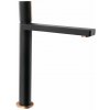 Sapho Sapho, KAISA stojánkova umývadlová batéria bez výpuste, vysoká, 235 mm, čierna matná-ružové zlato, ZT091 Sapho Sapho, KAISA stojánkova umývadlová batéria bez výpuste, vysoká, 235 mm, čierna matná-ružové zlato, ZT091