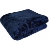 Deka tmavomodrá s vtlačeným rastlinným motívom Šírka 160 cm | Dĺžka 210 cm modrá Deka tmavomodrá s vtlačeným rastlinným motívom Šírka 160 cm | Dĺžka 210 cm modrá