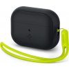 Spigen Ochranné pouzdro na sluchátka Spigen Silicone Fit Strap pro Apple AirPods Pro 1/2 černá/fantomově zelená ACS05810 Spigen Ochranné pouzdro na sluchátka Spigen Silicone Fit Strap pro Apple AirPods Pro 1/2 černá/fantomově zelená ACS05810