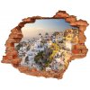 Diera 3D v stene na stenu Santorini, grécko 90x70 cm Diera 3D v stene na stenu Santorini, grécko 90x70 cm