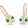 Cutie Jewellery Detské náušnice z ružového zlata C2153-10-X-4 zelená Cutie Jewellery Detské náušnice z ružového zlata C2153-10-X-4 zelená