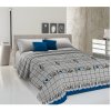 Žakarová prikrývka na posteľ HUDBA modrá Žakarová prikrývka na posteľ HUDBA modrá