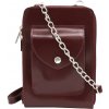 Bordová kožená crossbody kabelka CD-4822-cherry Bordová kožená crossbody kabelka CD-4822-cherry