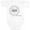 Body krátky rukáv Baby Nellys, Made with love - biele Body krátky rukáv Baby Nellys, Made with love - biele