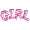 PartyDeco Fóliový balón GIRL ružový 74 x 33 cm