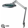 Šedá stolná LED lampa s lupou IB-178, priemer 178mm, 8D + 20D Šedá stolná LED lampa s lupou IB-178, priemer 178mm, 8D + 20D