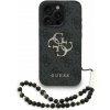 Guess PU 4G Metal Logo Strap zadný kryt pre iPhone 15 Pro Max Black