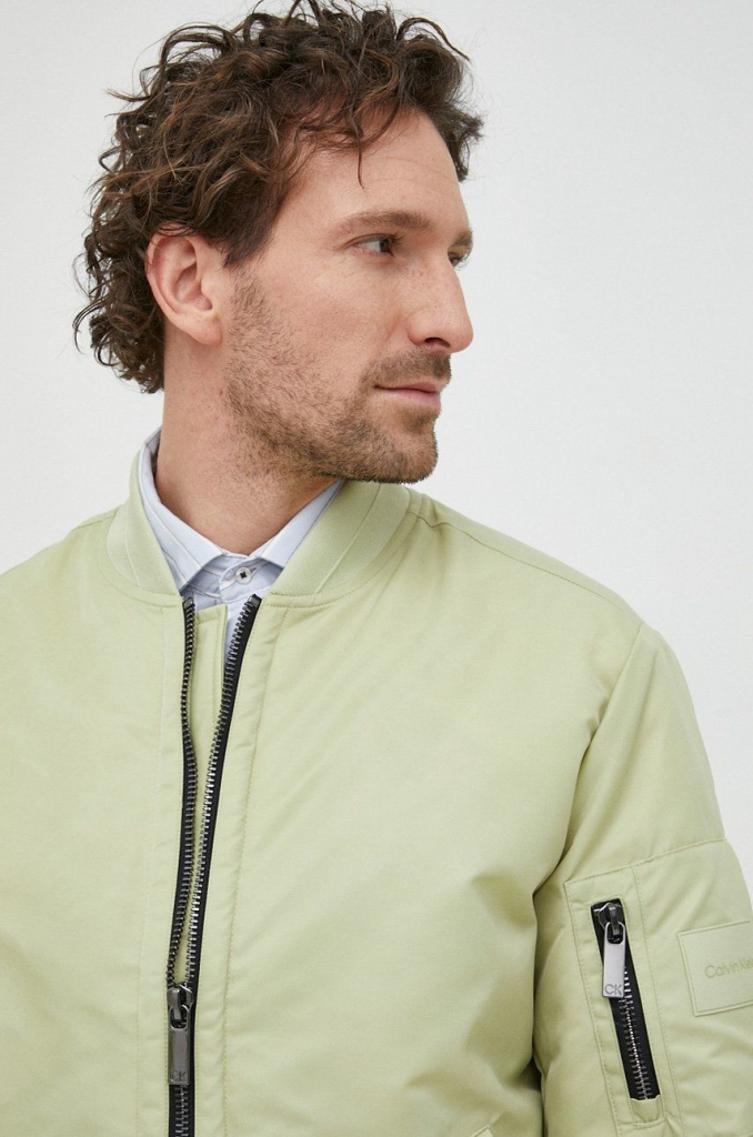 Calvin Klein bunda pánsky zelená prechodná