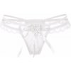 Biele dámske tanga nohavičky s kvietkom a mašličkou. S-L Biele dámske tanga nohavičky s kvietkom a mašličkou. S-L