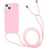 SES Gumové ochranné so šnúrkou na krk Apple iPhone 11 - svetlo ružové
