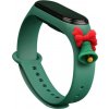 Vánoční náramek Hurtel Strap Xmas Wristband pro Xiaomi Mi Band 4 / Mi Band 3 Vánoční silikonový náramek tmavě zelený (zvonek)