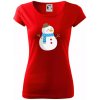 Snehuliak so šálom - Dámske tričko Pure - L ( Červená ) Snehuliak so šálom - Dámske tričko Pure - L ( Červená )