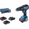 Bosch Akumulátorový príklepový vŕtací skrutkovač GSB 18V-50, kufor, 3x aku 2 Ah 06019H5121 Bosch Akumulátorový príklepový vŕtací skrutkovač GSB 18V-50, kufor, 3x aku 2 Ah 06019H5121