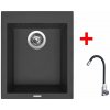Set Sinks Cube 410 Pureblack + Elasta nerez/čierná Set Sinks Cube 410 Pureblack + Elasta nerez/čierná
