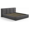 Tmavosivá čalúnená dvojlôžková posteľ s úložným priestorom s roštom 160x200 cm Simon Darren – Micadoni Tmavosivá čalúnená dvojlôžková posteľ s úložným priestorom s roštom 160x200 cm Simon Darren – Micadoni