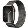 Apple Watch Series 9, Cellular, 45mm, Graphite Stainless Steel, Graphite Milanese Loop (MRMX3QC/A)