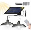 Solárna závesná lampa čierna 2x LED 3,50 W so senzorom súmraku 6000 lm Solárna závesná lampa čierna 2x LED 3,50 W so senzorom súmraku 6000 lm