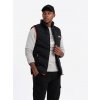 Prešívaná pánska vesta s neónovými prvkami čierna V4 OM-JAVJ-0210 L/XL Prešívaná pánska vesta s neónovými prvkami čierna V4 OM-JAVJ-0210 L/XL