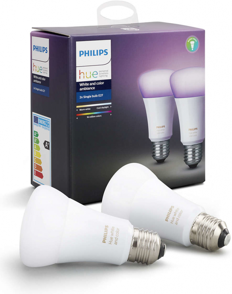 Philips Hue White and color ambiance, 2x žiarovka 10W E27 A19 DIM