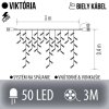 Viktória spojovateľná led svetelná záclona vonkajšia flash - 50led - 3m studená biela / flash prebliknutie studená biela - biely kábel Viktória spojovateľná led svetelná záclona vonkajšia flash - 50led - 3m studená biela / flash prebliknutie studená biela - biely kábel