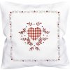 Návlek na vankúš, Srdce a káro, biely, 40 x 40 cm Návlek na vankúš, Srdce a káro, biely, 40 x 40 cm