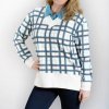 Dámska mikina Coeurs de CHERIE V-FLEECE TARTAN bielo-modrá S Dámska mikina Coeurs de CHERIE V-FLEECE TARTAN bielo-modrá S