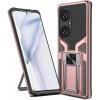 Kryt Magnetic Holder Armor na Huawei P50 Pro - Ružovozlatá Kryt Magnetic Holder Armor na Huawei P50 Pro - Ružovozlatá