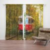 Sablio Závesy Červená tramvaj v lese: 2ks 140x250cm Sablio Závesy Červená tramvaj v lese: 2ks 140x250cm