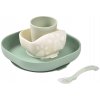 Jedálenská súprava Silicone Meal Set Sage Green Misty Green Beaba zo silikónu 4 dielna zeleno-béžová od 4 mes Jedálenská súprava Silicone Meal Set Sage Green Misty Green Beaba zo silikónu 4 dielna zeleno-béžová od 4 mes