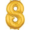 PartyDeco Fóliový balón narodeninové číslo 8 zlatý 86cm PartyDeco Fóliový balón narodeninové číslo 8 zlatý 86cm