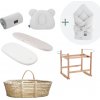 Ahojbaby Mušelínová súprava s košíkom a matracom Grey + mušelínová perinka zdarma Ahojbaby Mušelínová súprava s košíkom a matracom Grey + mušelínová perinka zdarma