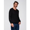 Ombre Men's ribbed sweater with buttons at the neckline - black čierna | svetlomodrá L Ombre 5907064526277 Ombre Men's ribbed sweater with buttons at the neckline - black čierna | svetlomodrá L Ombre 5907064526277