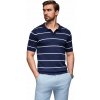 Pánske polo tričko s horizontálnymi pruhmi, tmavomodro-biele Ombre OM-POSS-0145 V1 M Pánske polo tričko s horizontálnymi pruhmi, tmavomodro-biele Ombre OM-POSS-0145 V1 M