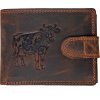 Wild Luxusná pánska peňaženka s prackou - Krava - hnedá Wild Luxusná pánska peňaženka s prackou - Krava - hnedá