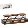 Set 3 dóz sklenených s dreveným poklopom a lyžicou 3x400 ml 45977 Set 3 dóz sklenených s dreveným poklopom a lyžicou 3x400 ml 45977