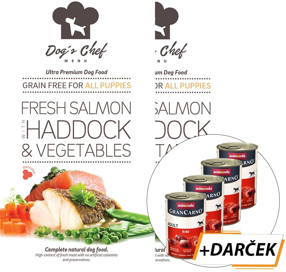 Dog´s Chef Puppy Fresh Salmon with Haddock & Vegetables 2 x 12 kg