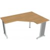 Hobis Pracovný stôl Flex, ergo, ľavý, 160x75,5x120 (60x60) cm, dub/kov Hobis Pracovný stôl Flex, ergo, ľavý, 160x75,5x120 (60x60) cm, dub/kov