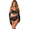 Obsessive Rossay Black 4-pcs Crotchless Set Black L/XL Obsessive Rossay Black 4-pcs Crotchless Set Black L/XL