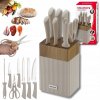 Sada nožov 8 ks, stojan akácia + brusný kameň + nožnice KLAUSBERG KB-7984 Sada nožov 8 ks, stojan akácia + brusný kameň + nožnice KLAUSBERG KB-7984