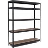 Policový regál Trestles RH 2200x1600x600, nosnosť 1500 kg, 5 políc Farba: čierna, Typ police: drevená MDF 5,4 mm Policový regál Trestles RH 2200x1600x600, nosnosť 1500 kg, 5 políc Farba: čierna, Typ police: drevená MDF 5,4 mm