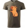 Kapybara s palcom hore - Klasické pánske tričko vyššej gramáže - 4XL ( Army ) Kapybara s palcom hore - Klasické pánske tričko vyššej gramáže - 4XL ( Army )