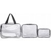 Kozmetická taštička Ikonka KX4838 čierna sada 3 kusov do lietadla Kozmetická taštička Ikonka KX4838 čierna sada 3 kusov do lietadla
