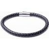 Nefertitis Pánsky fashion čierny kožený náramok nerez oceľ variant 4 NF29072 - obvod cca 20 cm Nefertitis Pánsky fashion čierny kožený náramok nerez oceľ variant 4 NF29072 - obvod cca 20 cm