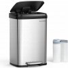 Kôš na odpadky Songmics 50 l čierny, strieborný Kôš na odpadky Songmics 50 l čierny, strieborný