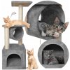 Domček pre mačku sivý plyšový voľne stojaci 4-poschodový 90x50 cm Domček pre mačku sivý plyšový voľne stojaci 4-poschodový 90x50 cm