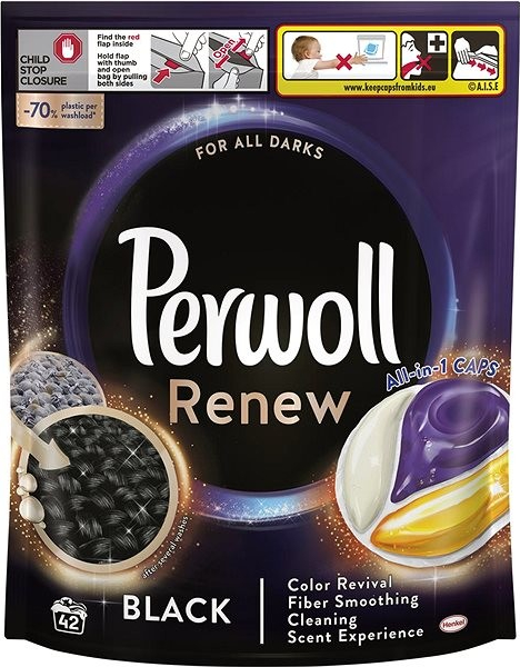 Perwoll Renew Black prací kapsle 42 ks