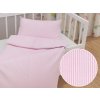 Biante Detské bavlnené posteľné obliečky do postieľky Sandra SA-255 Ružovo-biele pásiky Do postieľky 90x130 a 40x60 cm