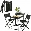 Kovová záhradná súprava nábytku Jumi čierna, 3-dielna Kovová záhradná súprava nábytku Jumi čierna, 3-dielna